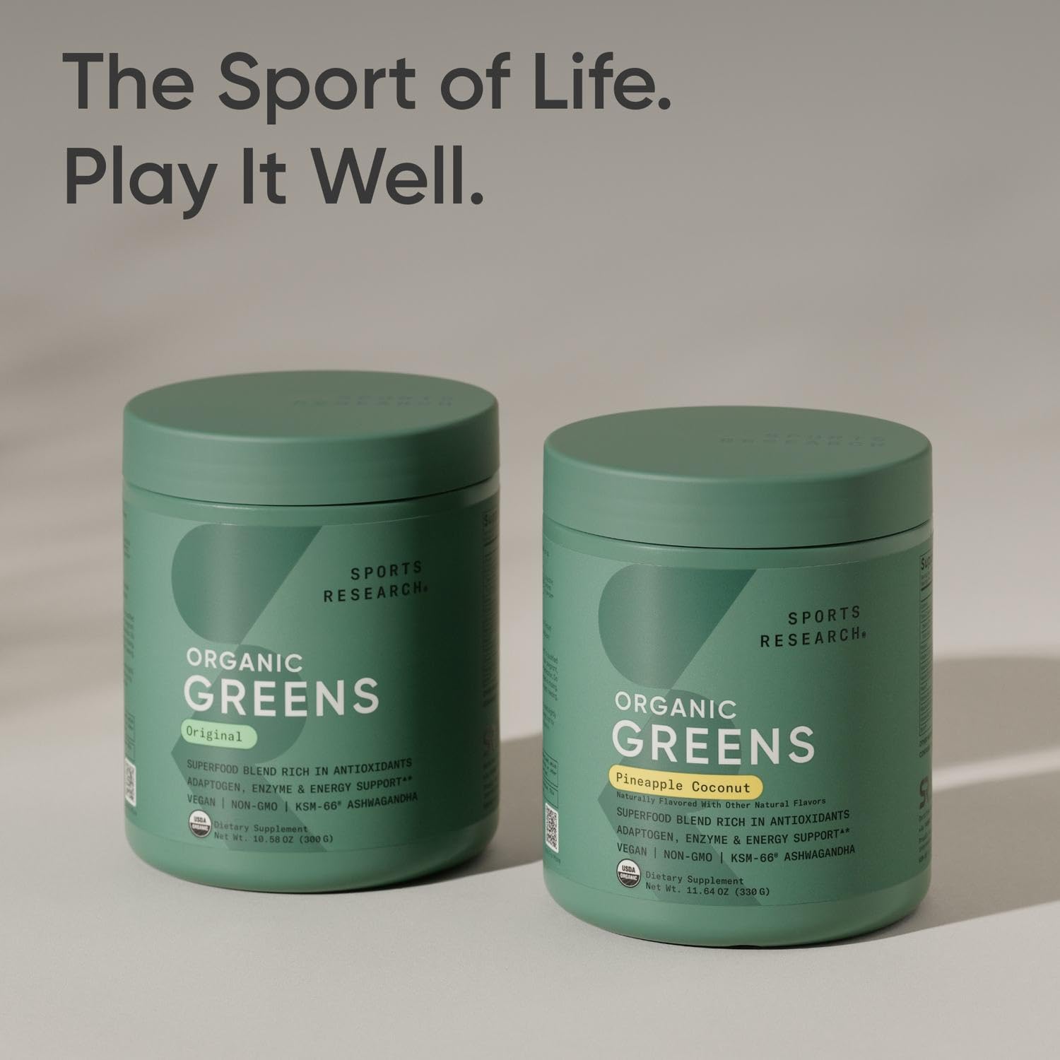 Sports Research Greens prebióticos y fibra para digestión