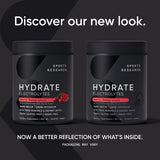 Sports Research Hydrate sabor frambuesa limonada, refrescante para recargar electrolitos