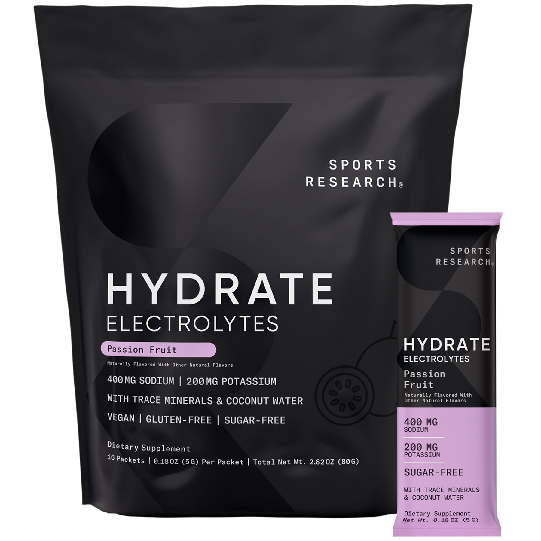 Sports Research Hydrate paquetes maracuyá para entrenamiento