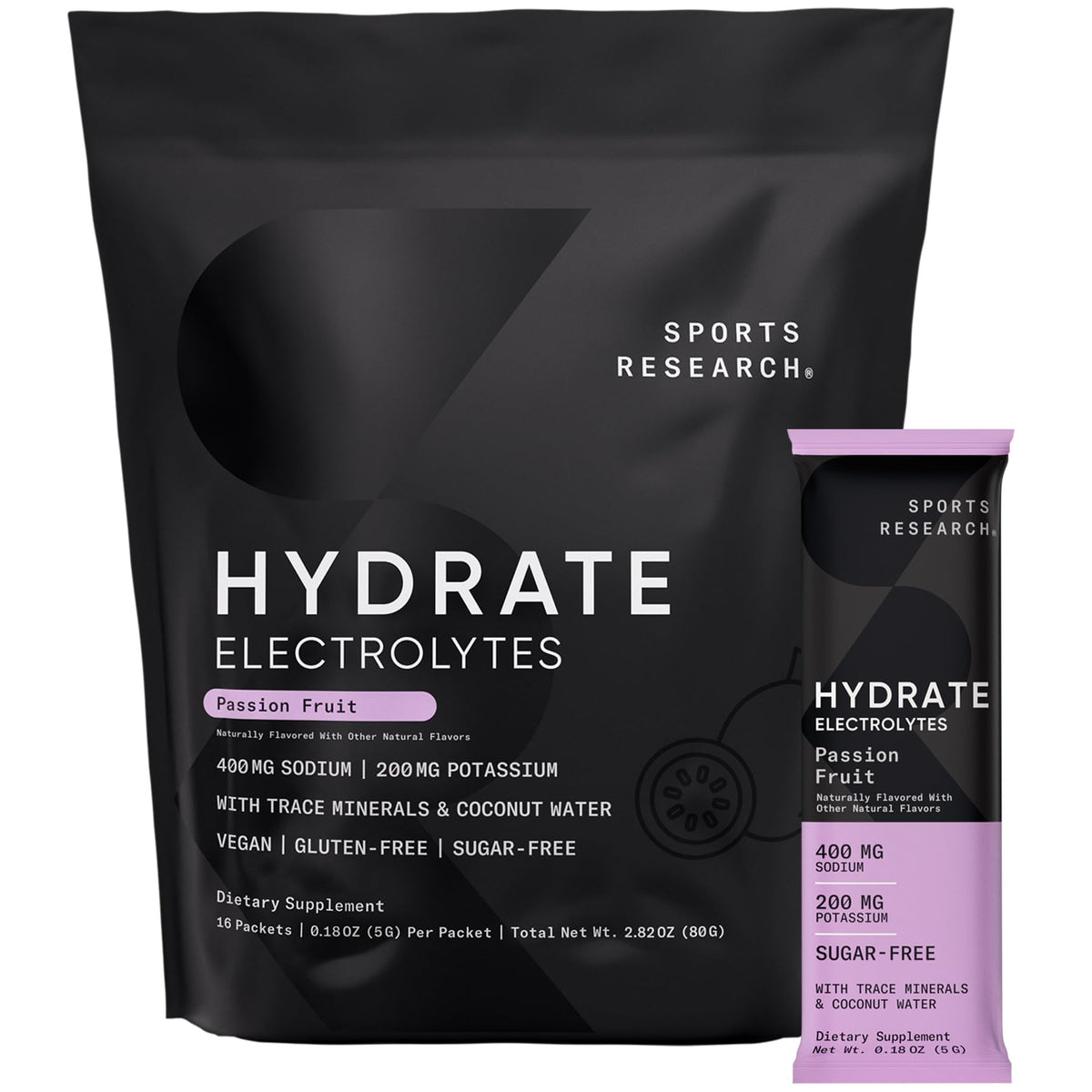 Sports Research Hydrate paquetes maracuyá para entrenamiento