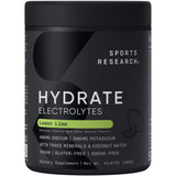 Sports Research Hydrate polvo electrolitos limón-lima listo para entrenar