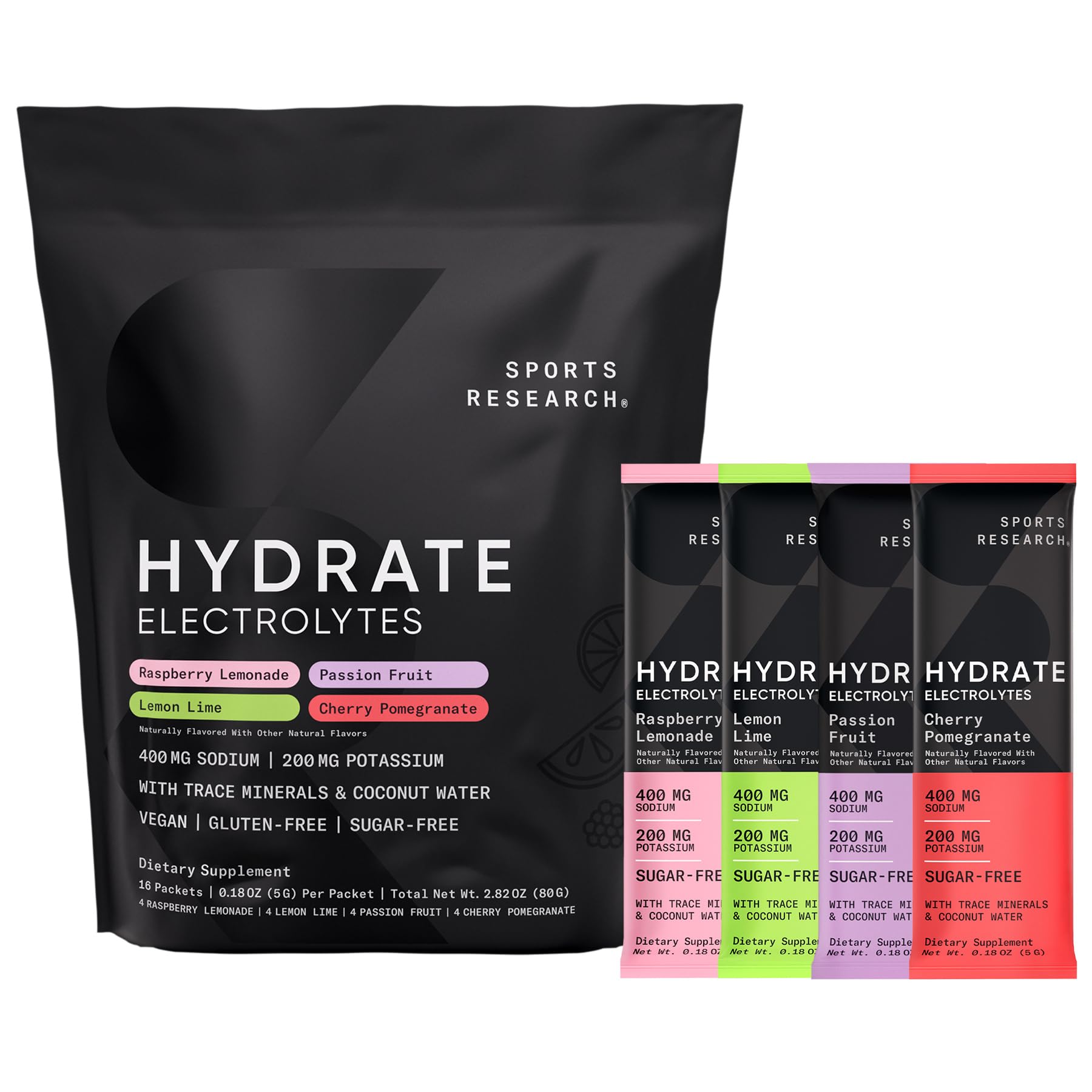 Sports Research Hydrate sabor Limonada de Frambuesa para hidratación refrescante durante el entrenamiento