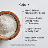 Mezcla suave de Sports Research Keto Plus en shaker Fruta Punch