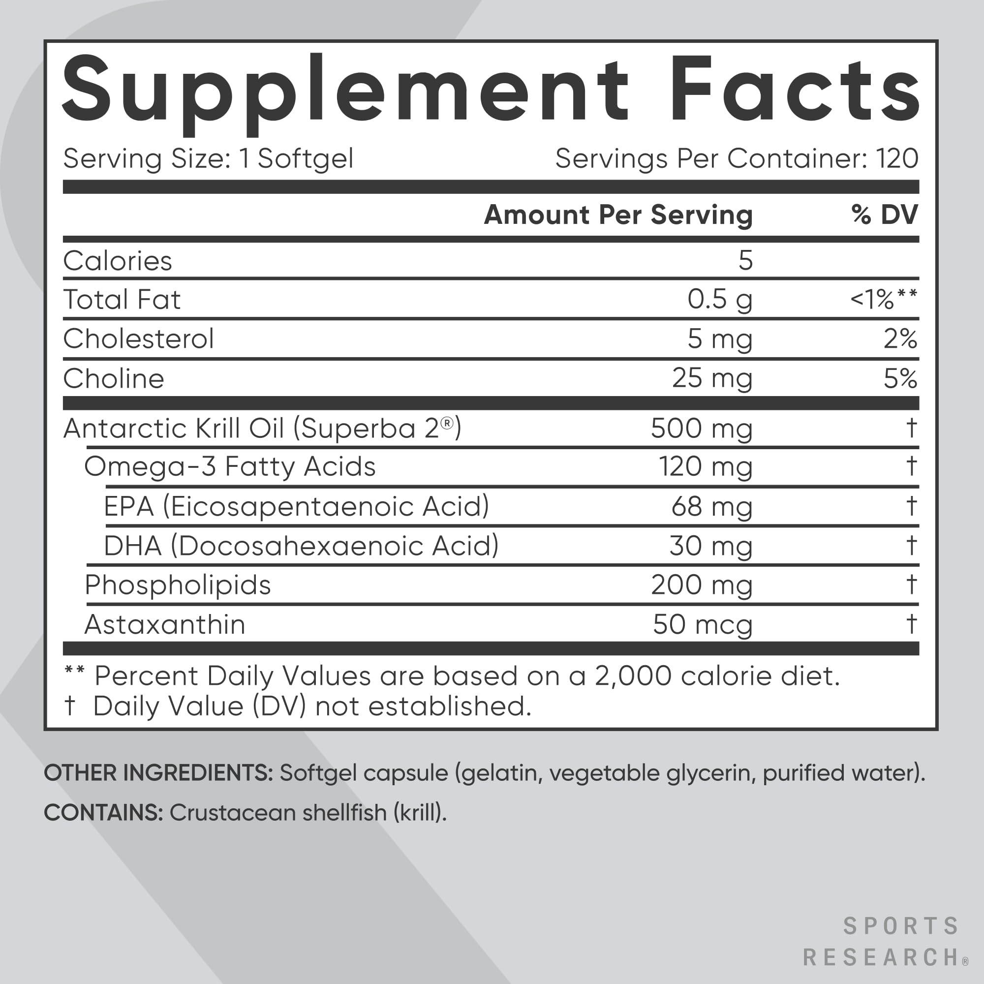 Sports Research Krill Oil, fosfolípidos para mejor absorción durante la ingesta.