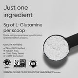Etiqueta clara de Sports Research L-Glutamina para uso diario.