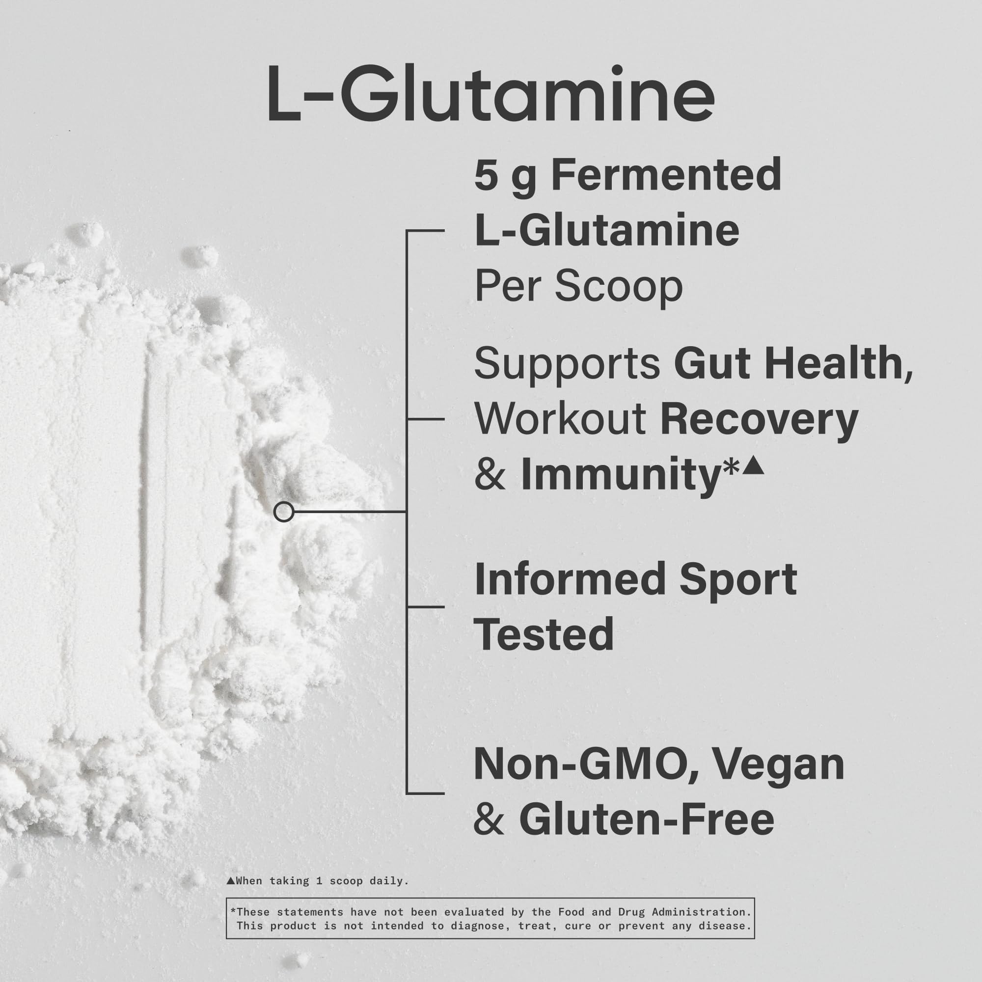 Mezcla Sports Research L-Glutamina en bebida para recuperación post entreno.