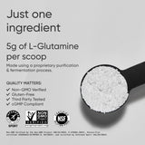 Sports Research L-Glutamine, medidor en cuchara, facilita la dosificación diaria.