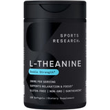 Sports Research L-Theanine 200 mg en aceite de coco: relajación suave para diario.