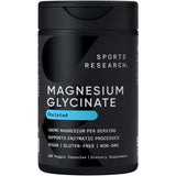 Sports Research Magnesio Glicinato cápsula vegana para relajación nocturna.