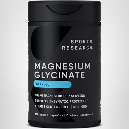 Sports Research Magnesio Glicinato uso diario para apoyar funciones corporales.