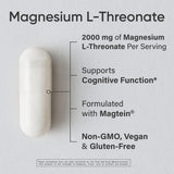 Etiqueta frontal de Sports Research Magtein que destaca Magtein y salud cerebral.