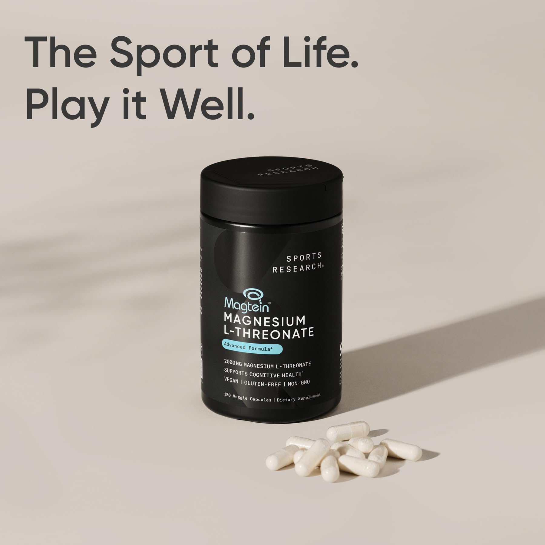 Sports Research Magtein envase compacto para viaje y uso diario.