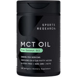 Sports Research MCT Cápsulas: botella visible para energía sostenida
