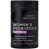 Sports Research probióticos para mujeres con 65 mil millones CFU en envase.