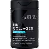 Sports Research Multi Colágeno: cápsulas en botella para articulaciones y piel.