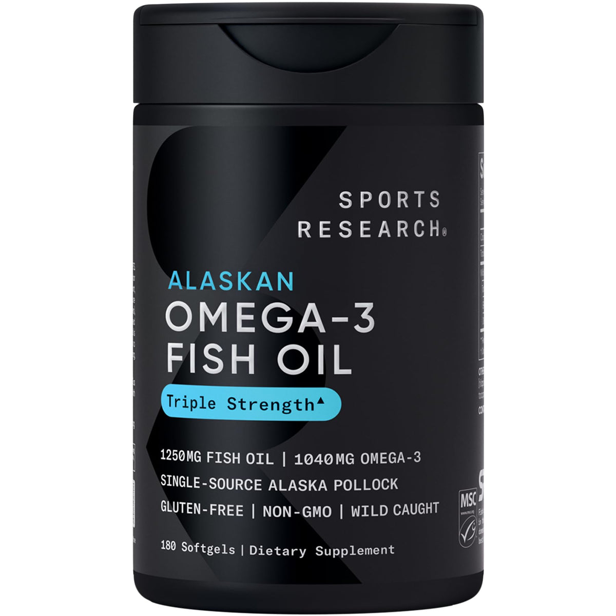 Sports Research Omega-3 1250, botella para uso diario y bienestar general