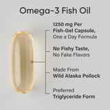 Sports Research Omega-3 1250, cápsulas visibles para ingesta diaria conveniente