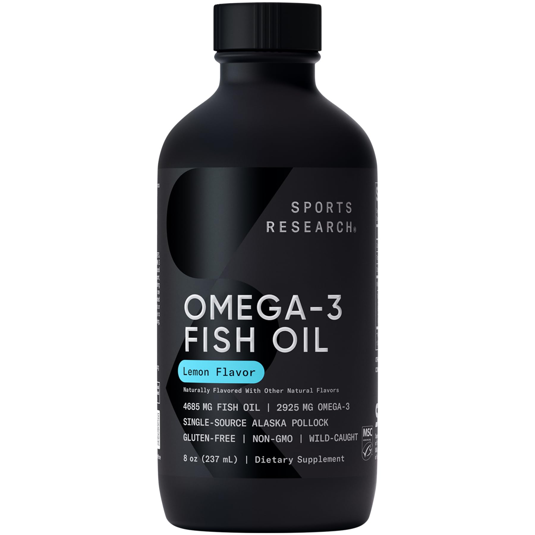 Sports Research Omega-3: botella de cristal de 8 oz para conservar la pureza