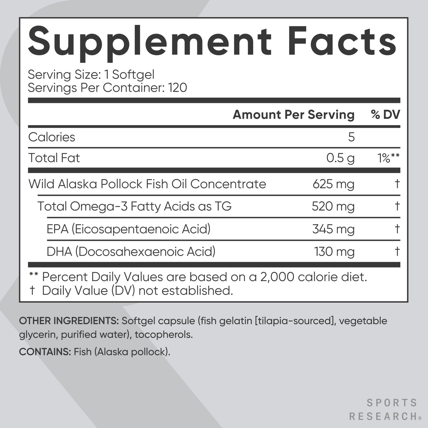 Sports Research Omega-3 cápsulas mini en la palma, posible apoyo a la movilidad.