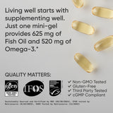 Sports Research Omega-3 etiqueta muestra certificaciones MSC e IFOS.