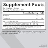 Sports Research presentación de 200 cápsulas para omega-3 vegetal.