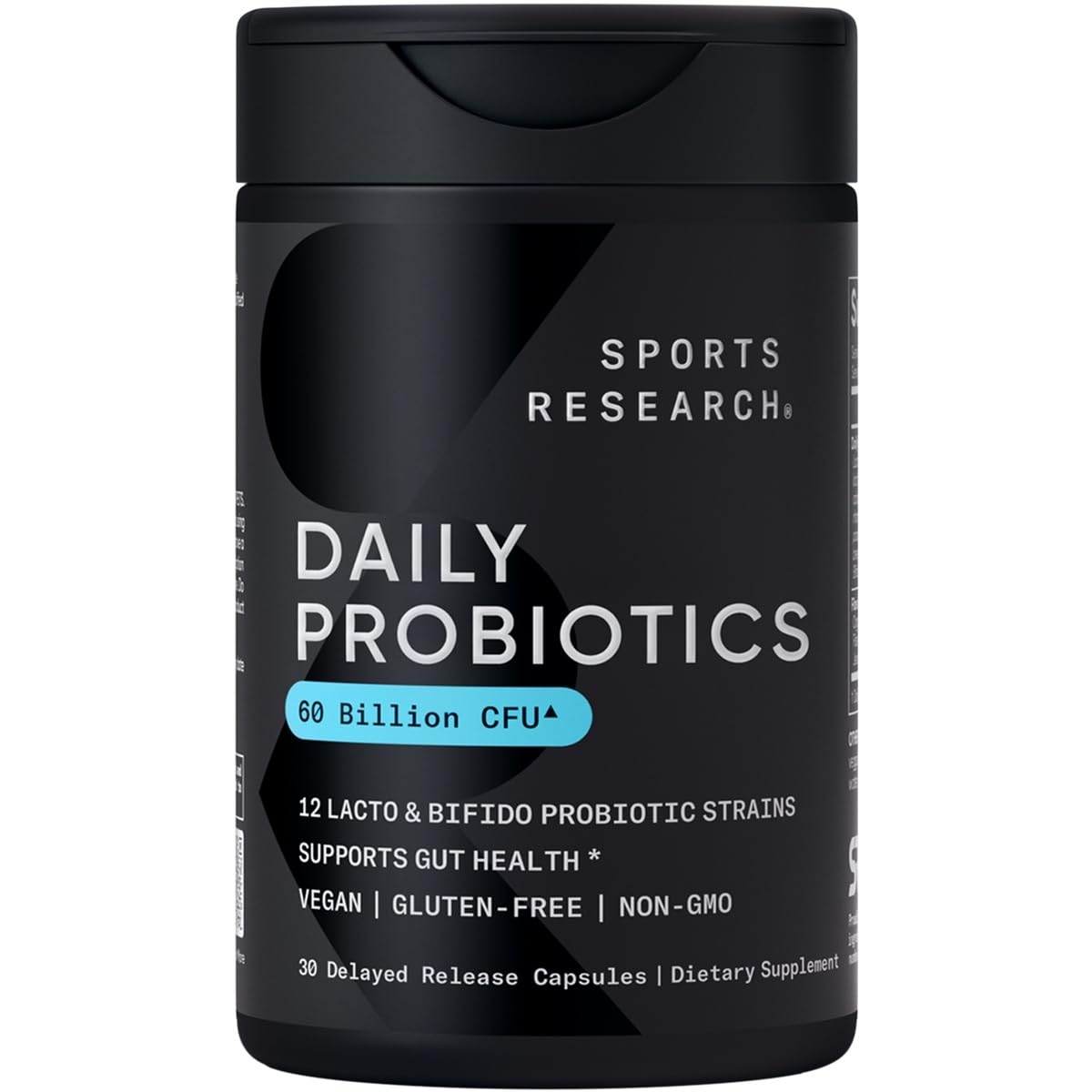 Sports Research probióticos diarios en cápsula vegana para apoyo digestivo diario