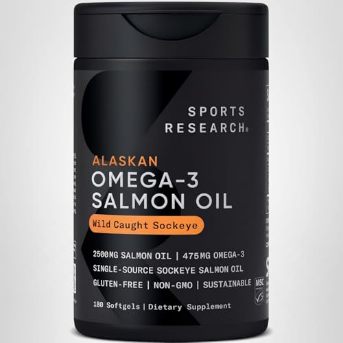 Sports Research Salmon Oil: cápsulas sin sabor para fácil ingesta.