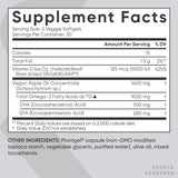 La etiqueta destaca EPA y DHA de algas en Sports Research Omega-3 D3.