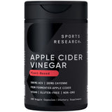Sports Research vinagre sidra manzana botella, favorece una digestión suave.
