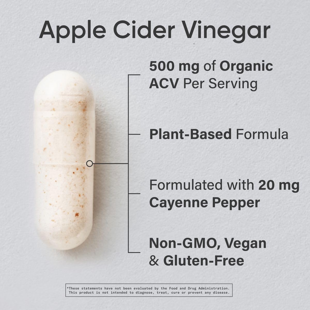 Sports Research cápsulas vinagre sidra manzana con cayena, apoyo para el metabolismo.