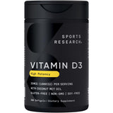 Sports Research Vitamina D3 1000 UI frasco: soporte para huesos y dientes