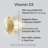 Sports Research Vitamina D3 con aceite de coco mejora absorción.