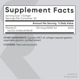 Sports Research Vitamina D3 no transgénica verificada, calidad confiable.
