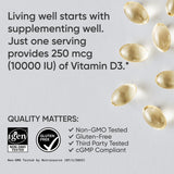 Sports Research Vitamina D3 frasco sin gluten.