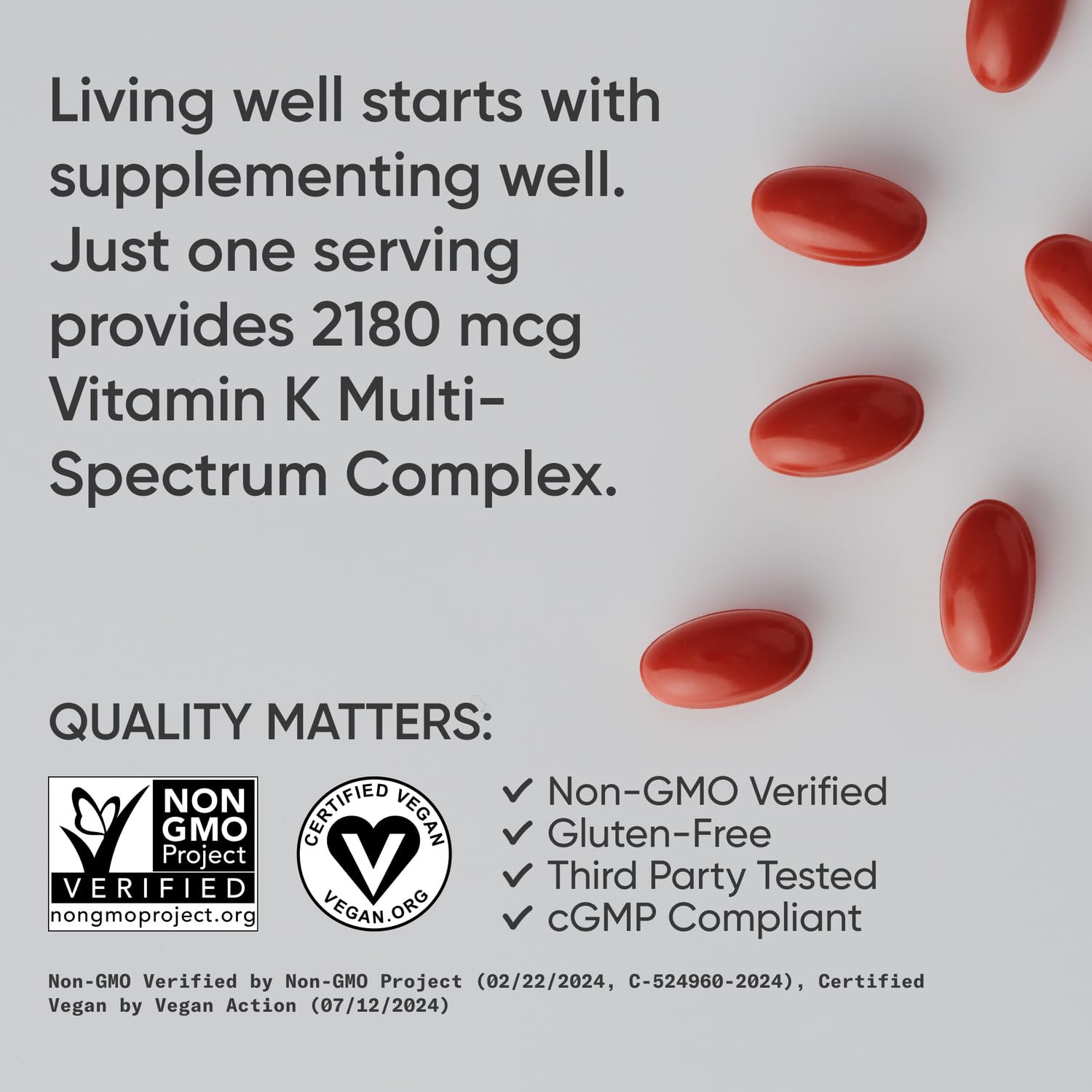 Sports Research Vitamin K Multi-Spectrum cápsulas Plantgel fáciles de tragar