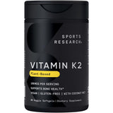 Sports Research Vitamina K2 MK-7 100 mcg con MCT de coco para mejor absorción.