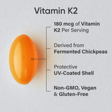 Sports Research Cápsulas vegetales K2 MK7, ingesta diaria conveniente para tu rutina.