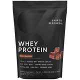 Sports Research Whey Isolate en envase; apoyo a la musculatura magra.