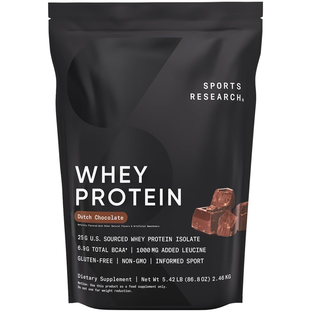 Sports Research Whey Protein Isolate bottle pour for easy post-workout shakes