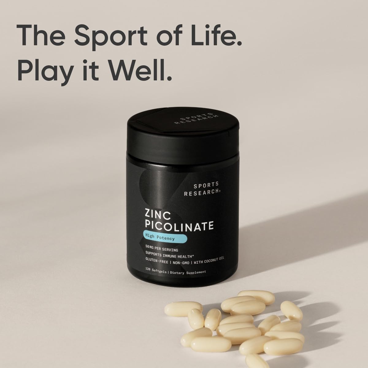 Sports Research Zinc Picolinato 50 mg proceso de fabricación en Estados Unidos.