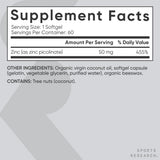 Sports Research Zinc Picolinato: cápsulas de acción rápida para la toma diaria