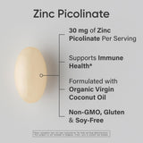 Sports Research Zinc Picolinato: aceite de coco orgánico para mejor absorción.