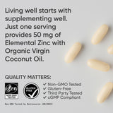 Sports Research Zinc Picolinato: aceite de coco orgánico que favorece la absorción