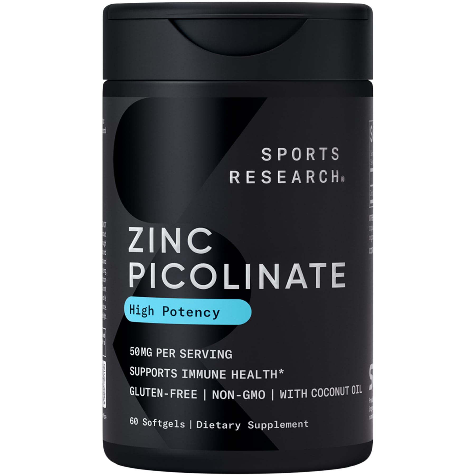 Sports Research Zinc Picolinato: frasco de zinc para apoyo inmune diario