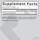 Sports Research Zinc Picolinato: caja de presentación para almacenamiento.
