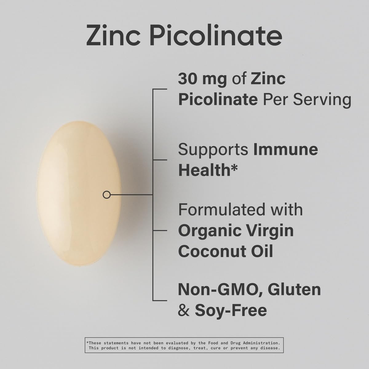 Sports Research Zinc Picolinato: cápsulas suaves fáciles de tragar.