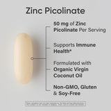 Sports Research Zinc Picolinato: etiqueta frontal clara de ingredientes