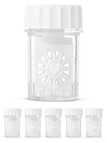 Estuche barril de SPORTS WORLD VISION para lentillas de 6 piezas, ideal para soluciones multipropósito.