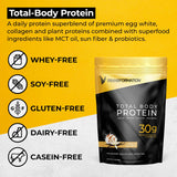 SPR BODY Transformation Protein Vanilla, bote etiquetado para confianza y transparencia en ingredientes.