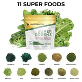 SPR BODY Transformación Super Greens etiqueta natural, producto natural para bienestar diario.